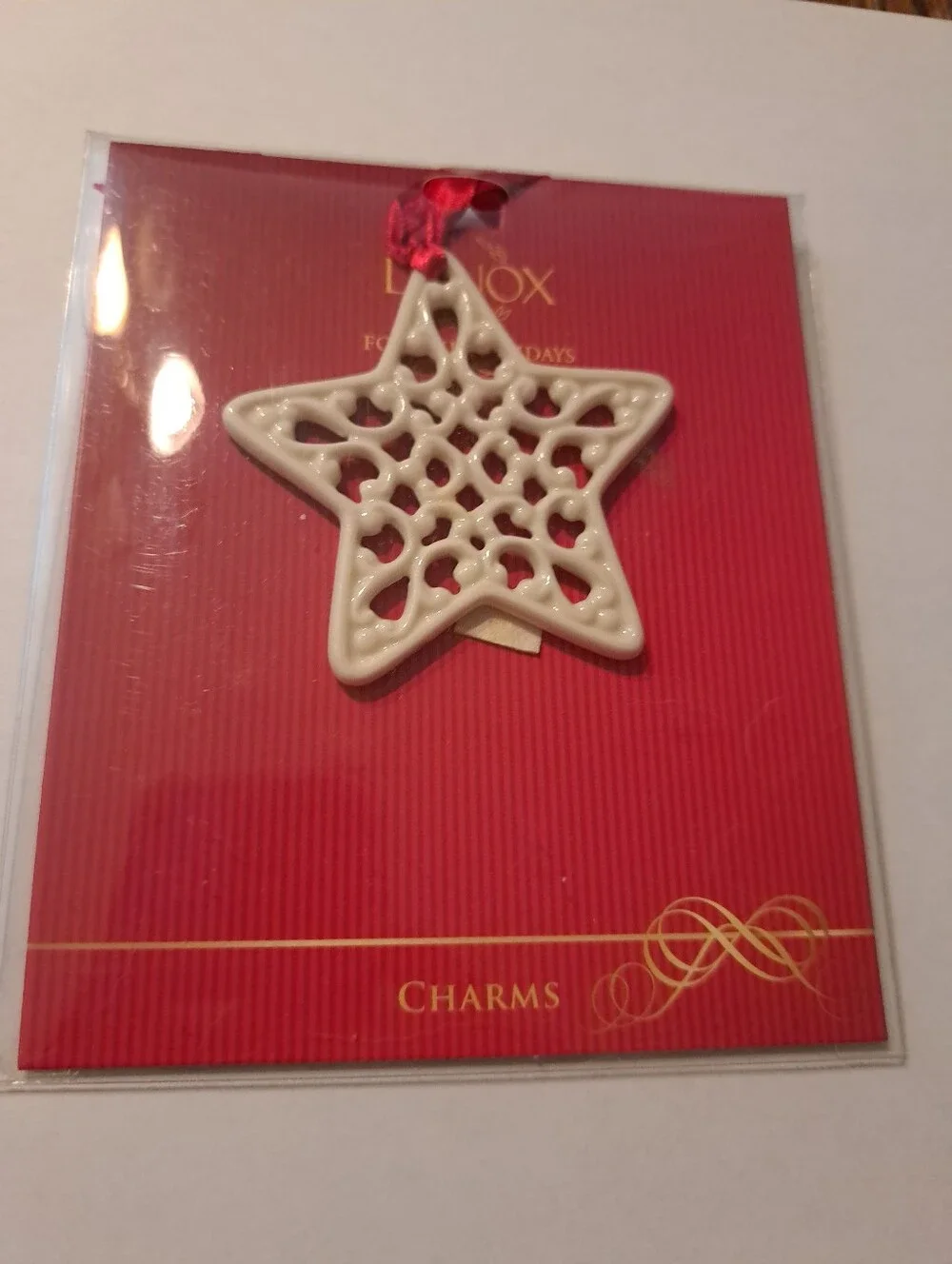 Lenox For The Holidays Charms Pierced Porcelain Star Ornament Ivory Christmas